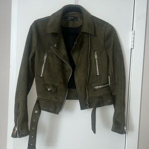 Zara olive green suede jacket